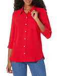 Tommy Hilfiger Women's Button-Down Shirts, Casual Tops, Scarlet, S