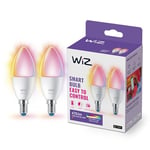 WiZ Colour [E14 Small Edison Screw] Smart Connected WiFi Candle Light Bulb. 40W Colour and White Light, App Control for Home Indoor Lighting, Livingroom, Bedroom.