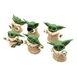 5pcs Star Wars Mandalorian Baby Yoda Grogu 2" Action Figure Cake Topper Toy Gift