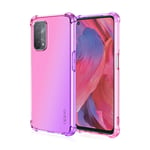 GOKEN Case for Oppo A74 5G / oppo A54 5G, TPU Shockproof Phone Cover with Gradient Color Design, Slim Soft Clear Silicone Bumper Protective Shell, Pink/Purple