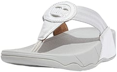 Fitflop Women's Walkstar Toe-Post Sandals Wedge, Silver, 9 UK