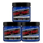 Manic Panic Bad Boy Blue Classic Creme Vegan Semi Permanent Hair Dye 3 x 118ml