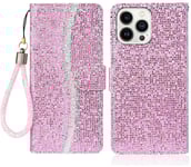 Trolsk Glitter Wallet with Strap (iPhone 15 Pro) - skal