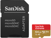 SANDISK Extreme® microSDXC™ 64GB 170 MB/s UHS-I med SD-adapter
