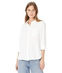 Tommy Hilfiger Button-Down Shirts for Women, Casual Tops, Ivory, XL