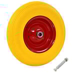 Skottkärrehjul med axel massiv PU 4.00-8 390 mm