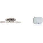 Yale IA-320G Sync Smart Home Alarm Grey, Compatible with Alexa, Google & Philips Hue. 6-piece kit, Self-Monitored, Geofencing, 200m range & AC-KF Sync Smart Home Alarm Accessory Keypad, White
