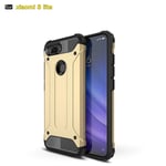 Zhuofan Plus Xiaomi Mi 8 Lite Case, Slim Fit Armor Full Body Shockproof Heavy Duty Protection and Airbag Cover Dual Layer [Hard PC + Silicone Bumper] Skin for Xiaomi Mi 8 Lite, Gold