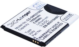 Kompatibelt med Samsung SM-G310A, 3.8V, 1550 mAh