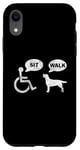 Coque pour iPhone XR Blague humoristique en fauteuil roulant pour fauteuil roulant handicapé s'asseoir et marcher