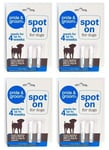 4 X Pride Groom Pack Of 2 Spot On For Dogs Puppie Flea Tick Treatment Repellent