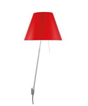 Luceplan - Costanza Vägglampa m/Dimmer Alu/ Primary Red