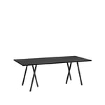 HAY Loop Stand matbord black linoleum, 200cm, svart stålstativ