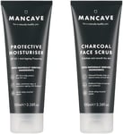 Mancave Premium Skincare - SPF Moisturiser and Charcoal Face Scrub