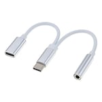 PremiumCord Adaptateur USB-C vers 3,5 mm + USB Type C Femelle pour recharger USB 3.1 Type C mâle vers Jack AUX Audio