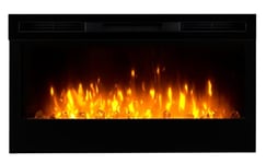 Dimplex Prism Optiflame Media Wall Electric Fireplace, Wall Mounted or Inset Electric Fire - 1.1 kW Electric Heater, Adjustable Brightness, seven colours, Run-Back Timer, Thermostat, 34"/86 cm