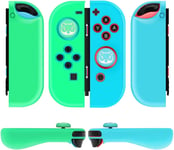 Tnp Gel Guards With Thumb Grips Caps For Nintendo Switch Joy-Con Grip - Protective Case Covers Anti-Slip Lightweight Animal Crossing Design Comfort Grip Controller Skin Accessories (1 Pair Raccoon)