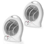 Beldray Fan Heater Set of 2 Portable 2 Heat Setting Cool Air Function 1000/2000W