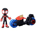 Hasbro Marvel- Marvel Spidey et Ses Amis Extraordinaires, Figurine Miles Morales avec Moto, pour Filles et garçons, à partir de 3 Ans, F7460FF2