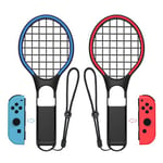 2PCS Raquette de Tennis Manettes Joy-Con FONGWAN Nintendo Switch Mario Tennis Aces Games - Noir