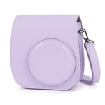 Leebotree Instant Camera Protective Case Compatible with Instax Mini 11 Instant Film Camera, Soft PU Leather Bag with Pocket and Removable Shoulder Strap (Lilac Purple)