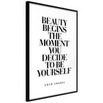 Plakat - Coco Chanel - 30 x 45 cm - Sort ramme