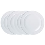 Denby White Porcelain Dinner Plates Set of 4 - 29cm Dishwasher Microwave Safe Large Plates - Chip & Crack Resistant Glazed Tableware