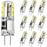 G4 LED-lampa, 12V 2W motsvarande 20W halogenlampa, kallvit 6000K, 180LM, flimmerfri, energisparande lampa för köksfläkt, ljuskrona, icke-dimmbar