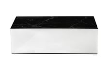 MESON Soffbord 110 cm Marmormönster Spegel/Glas/Svart -