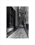 Wee Blue Coo Gamla Stan Stockholm Sweden Stairs Alley Lane Black And White Art Wall Art Print