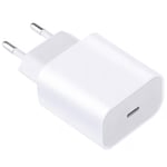 Laddare 25W iPhone/Samsung - Strömadapter - USB-C - Snabbladdare Vit