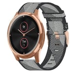 För Garmin Vivomove Luxe 20mm Nylon Woven Watch Band OVL Grey