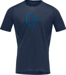 Norrøna Men's Fjørå Wool T-Shirt Indigo Night/Mykonos Blue L, Indigo Night/Mykonos Blue