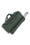 travelite Basics 096276 2-Wheel Travel Bag Size L with Expandable Grease Soft Luggage Travel Bag with Wheels with Extra Volume, Dark Green, 70 cm, Travel Bag with Wheels