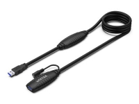 Unitek - USB-förlängningskabel - USB typ A (hane) till USB typ A, DC-jack 3,5 x 1,35 mm (hona) - 5 V - 2 A - 15 m - aktiv - svart