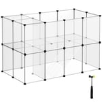 Guinea Pig Playpen, C Och C -bur med Trappor, 143 X 73 X 91 Cm, Husdjursövning, Diy -plaststaket För Hamstrar, Kaniner, Små Husdjur, Transparent
