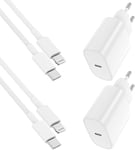 2Pack 20W Chargeur iPhone USB C Rapide, certifié Apple MFi Chargeur Apple Cable Rapide avec 3m Câble USB C pour iPhone 14 Pro Max/14/13 Mini/13 Pro Max/12 Mini/12 Pro/12 Pro Max/11/SE/XR/XS Max/iPad