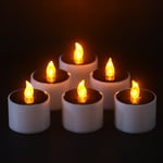 6 X Solar Candles Warm White Flickering Solar powered Flameless LED Candle Tea Light Perfect for Christmas,Valentine day Decoration, Party Centerpiece, Birthday,Wedding