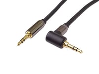 PremiumCord HQ Câble Jack 3,5 mm, Prise de Cric 3,5 mm, Connecteur StereoJack sur Bouchon 90 °, Câble de Connexion Audio AUX, Blindé, Connecteur Métallique, M/M, Longueur 5 m