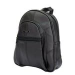 Ladies Genuine Black Leather Backpack with Adjustable Straps Grab Handle 3748