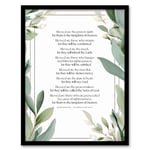 Blessed Beatitudes Sermon of the Mount Matthew Gospel Green Framed Art Print
