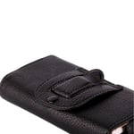 Lux-Case Magnetstängning - Läderpåse Med Bältesklämma (svart)