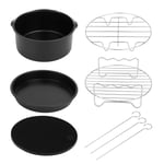 Air Fryer Accessories,5 pcs Round Air Fryer Accessory Kit Steaming Rack Fryer Baking for Baking Trays Steaming Racks - 7.1in