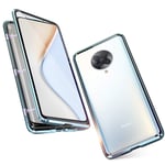 HaptiCover Case for Xiaomi Poco F2 Pro Magnetic Adsorption 360 Degree Protection Cover Aluminum Frame Tempered Glass Strong Magnet Shockproof Metal Flip Case