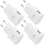 4-pack 5V-2A USB Power Charger Socket Adapter Universal snabbladdare för iPhone 12/11/X 8/7/6, Samsung Galaxy S22 S21 S20 S10 S5 S6 S7 S8 S9/Edge/Plu