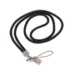 Mobilhalsband Snöre - Svart glitter Svart