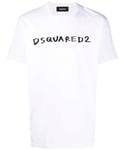 Dsquared2 Mens Icon T-Shirt in Black - White Cotton - Size 2XL
