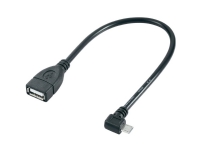 Renkforce USB-kabel USB 2.0 USB-micro-B-hanstik, USB-A-hunstik 0.10 m Sort med OTG-funktion, forgyldte stik RF-4080777