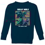 Jurassic Park World Four Colour Faces Kids' Sweatshirt - Navy - 7-8 Years
