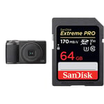 RICOH GR III Compact Camera 24 MP APS-C Sensor 28 mm F2.8 GR Lens & SanDisk Extreme PRO 64GB SDXC Memory Card up to 170MB/s, UHS-1, Class 10, U3, V30